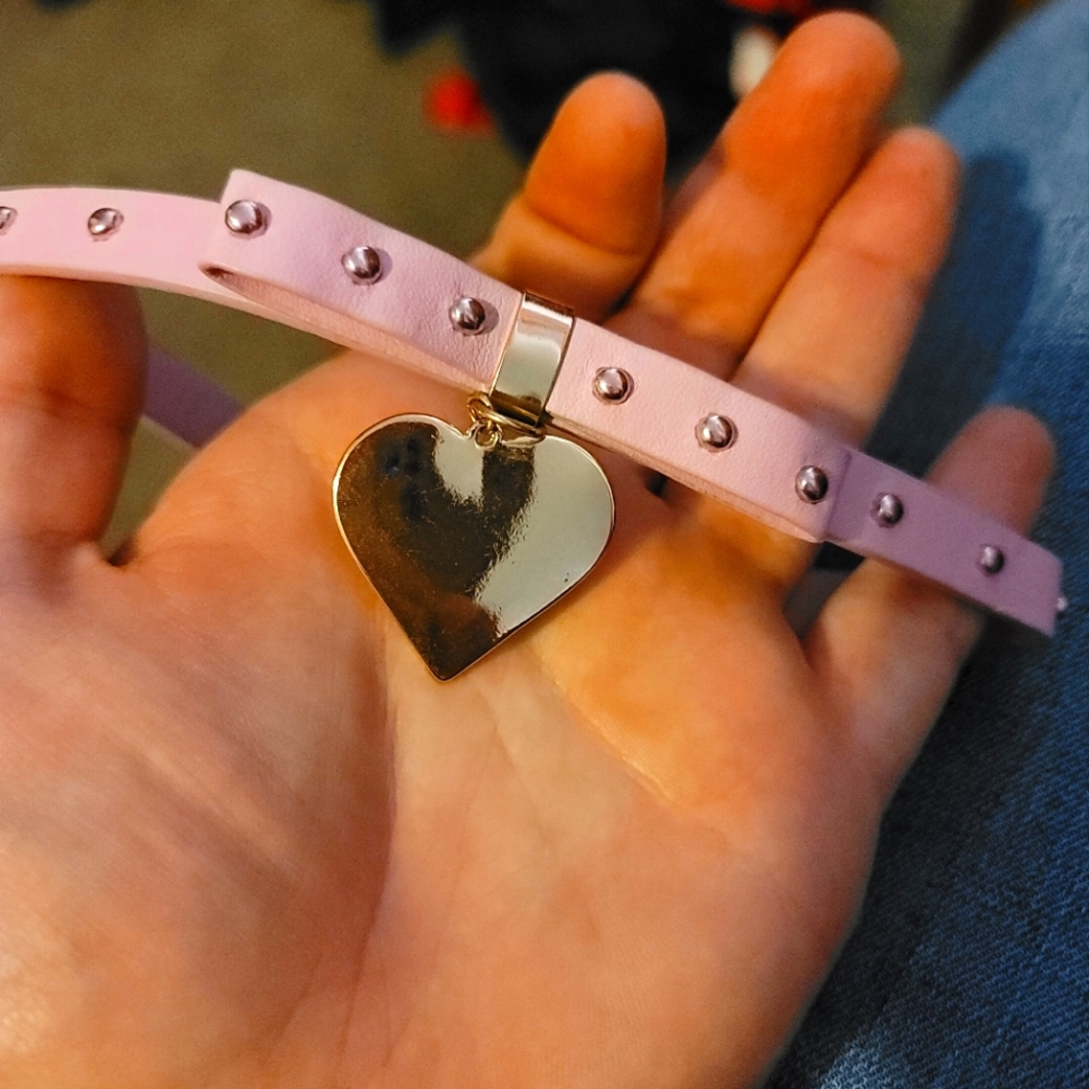 Heart choker necklace